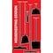 5S Supplies 5S Housekeeping Shadow Board Broom Station Version 3 - Red Board / Black Shadows  With Broom HSB-V3-RED-KIT - alternate 1